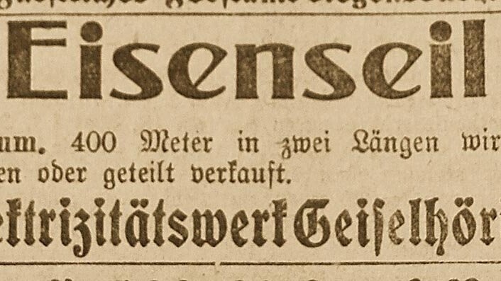 Vor 100 Jahren gab es In Geiselhöring ein Elektrizitätswerk.