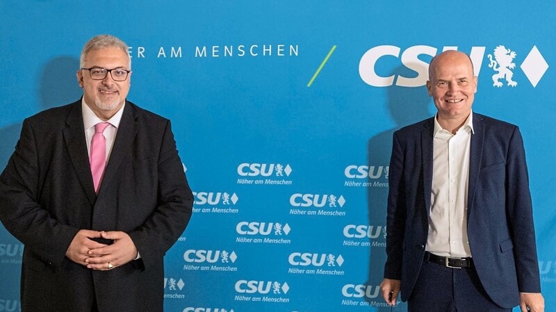 Die Wahlkämpfer Erich Irlstorfer (l.) und Ralph Brinkhaus.