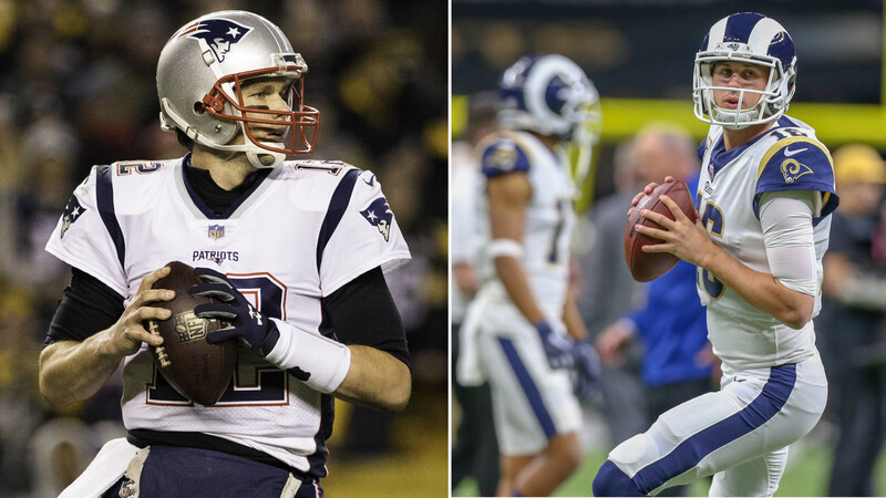 Treffen der Generationen im Super Bowl 53: Patriots-Superstar Tom Brady (41, links) und La Rams-Quarterback Jared Goff (24).