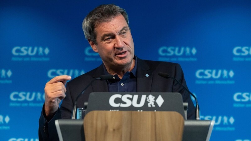 Markus Söder, CSU-Vorsitzender und Ministerpräsident von Bayern, spricht.