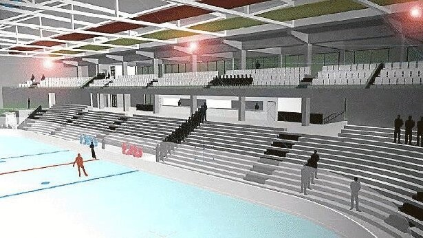 Ein Blick in die Zukunft: So soll das Landshuter Eisstadion nach der Sanierung im Herbst 2022 aussehen.