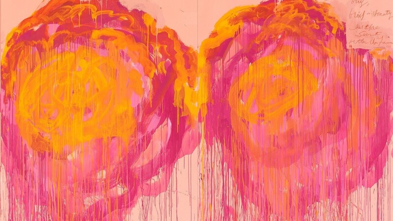Cy Twombly: "Roses" (2008), Acryl und Kreide auf Holz.