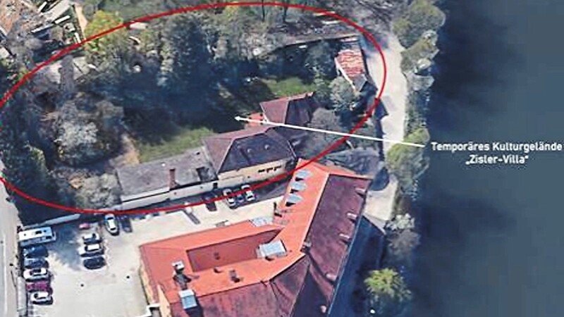 Das Areal auf dem die Zisler-Villa steht (rot eingekreister Bereich), soll nach Meinung der Grünen und des Kunstvereins zu einem "temporären Kulturgelände", statt zu Parkplätzen werden.