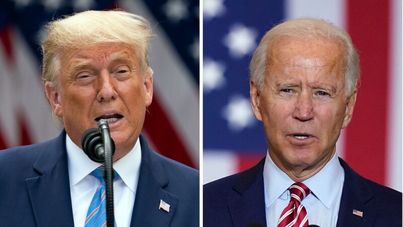 Auch der US-Wahlkampf zwischen Präsident Donald Trump (l.) und Herausforderer Joe Biden und die Corona-Infektion Trumps wirken sich auf die Märkte aus.