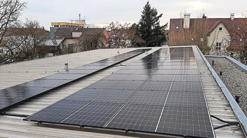 Die Photovoltaik-Anlage auf dem Aman-Kindergarten.