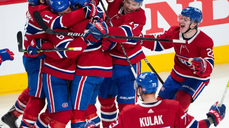 Die Freude bei den Spielern der Montréal Canadiens ist nach 28 Jahren ohne Stanley-Cup-Finale riesig.