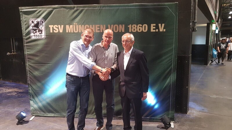 Das neue und alte Präsidium des TSV 1860: Robert Reisinger (M.) zusammen mit Heinz Schmidt (l.) und Hans Sitzberger.