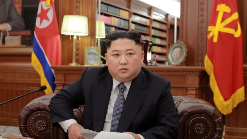 Nordkoreas Machthaber Kim Jong Un hält seine Neujahrsansprache.