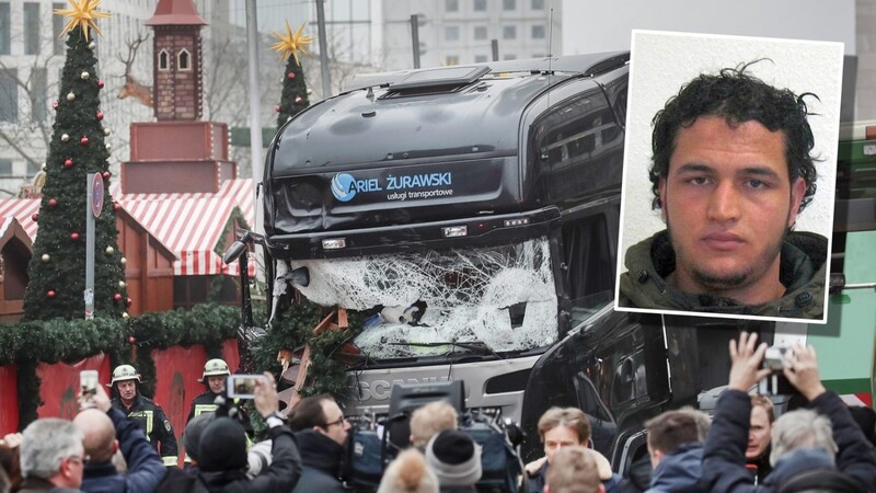 Attentäter Amri (?24) raste mit einem Lkw in den Weihnachtsmarkt am Breitscheidplatz in Berlin.