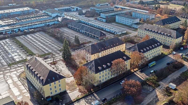 Blick auf das Gelände der Prinz-Leopold-Kaserne. Alle Gebäude werden abgerissen. Hier entsteht ein völlig neuer Stadtteil.