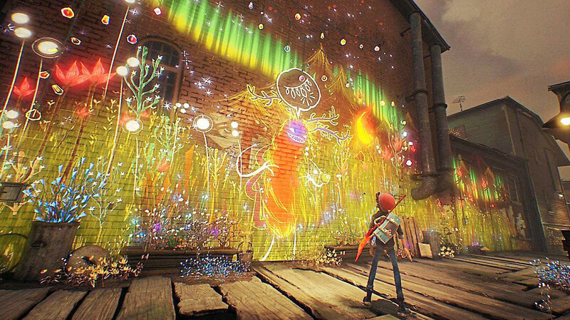 Geister unterstützen Ash bei seinen kreativen Abenteuern. Screenshot: Sony Interactive