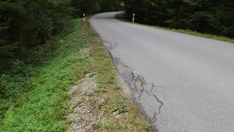 Auch die Ortsverbindungsstraße zwischen Aiglsbach und Moosham hat Schäden und soll ins nächste Sanierungspaket mit aufgenommen werden.
