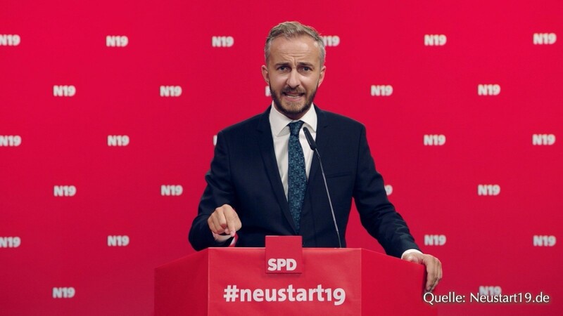 Der Satiriker Jan Böhmermann nutzt die schwierige Lage der SPD zur eigen-PR und bewirbt sich um den SPD-Vorsitz.
