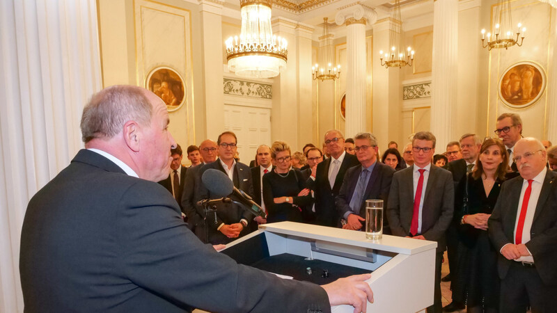 Vbw-Präsident Alfred Gaffal bei seiner Rede anlässlich des Neujahrskonzerts der bayerischen Staatsregierung.
