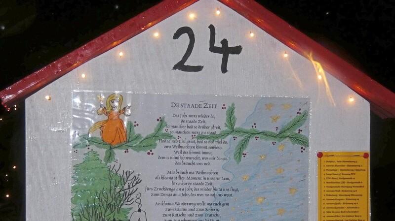 Das 24. Türchen beinhaltet das Gedicht mit dem Titel "Die staade Zeit".