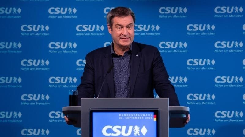 Markus Söder (CSU), Ministerpräsident von Bayern, nimmt an einer Pressekonferenz teil.