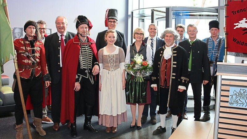 Die Trenckfamilie beim Schirmherrnbitten bei IHK-Präsident Michael Matt in Regensburg.