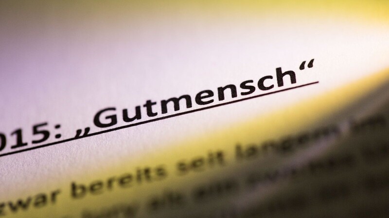 Gutmensch" steht am 12.01.2016 in Darmstadt (Hessen) nach der Bekanntgabe als "Unwort des Jahres 2015" auf einer Pressemitteilung.
