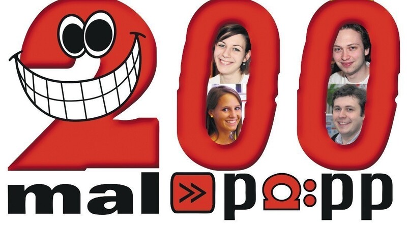 Mediengestalterin Christina hat dieses lustige "200 mal päpp" - Logo gestaltet.