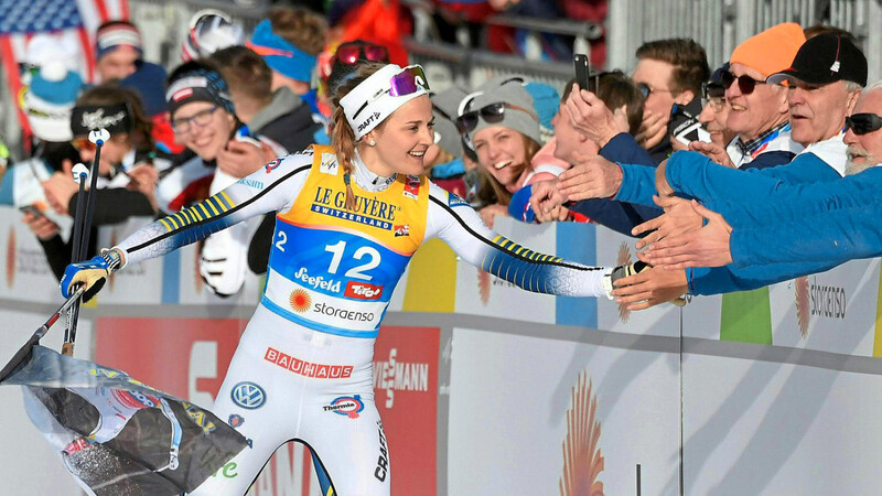 Umjubelter Star: Bei der nordischen Ski-WM 2019 in Seefeld wurde Stina Nilsson Zweite im Langlauf-Sprint. Nun hat die Schwedin umgesattelt auf Biathlon und gibt am Arber ihr Debüt.