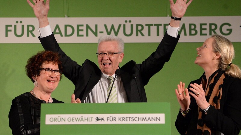In Baden-Württemberg sind die Grünen mit Winfried Kretschmann an der Spitze zur stärksten Partei aufgestiegen.