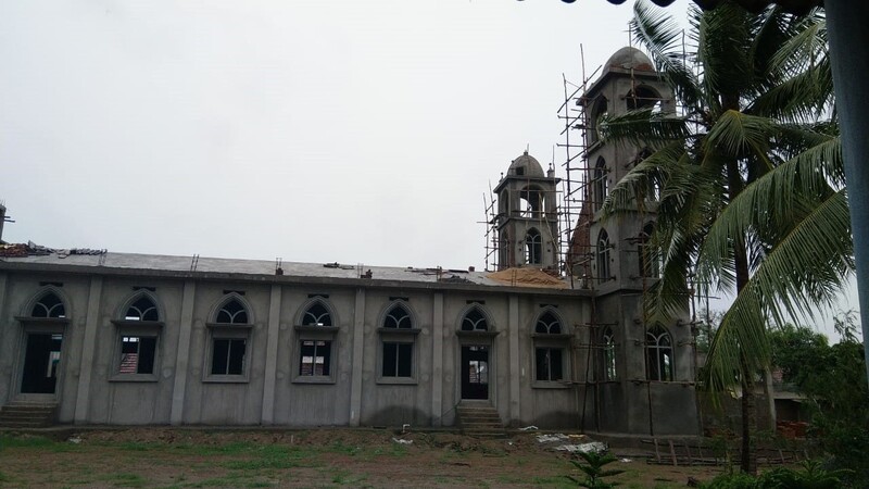 Der Kirchenbau im indischen Gollaprolu - Stand Ende August 2019.