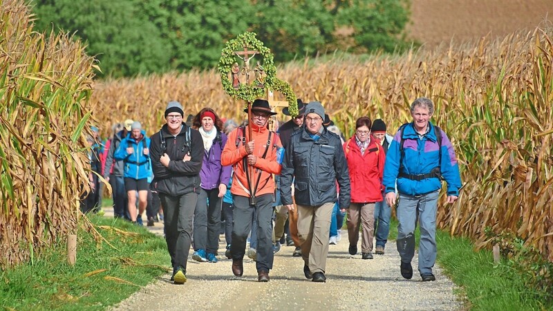 Um die 1500 Teilnehmer zählt die traditionelle Hallertauer Fußwallfahrt nach Altötting jedes Jahr.
