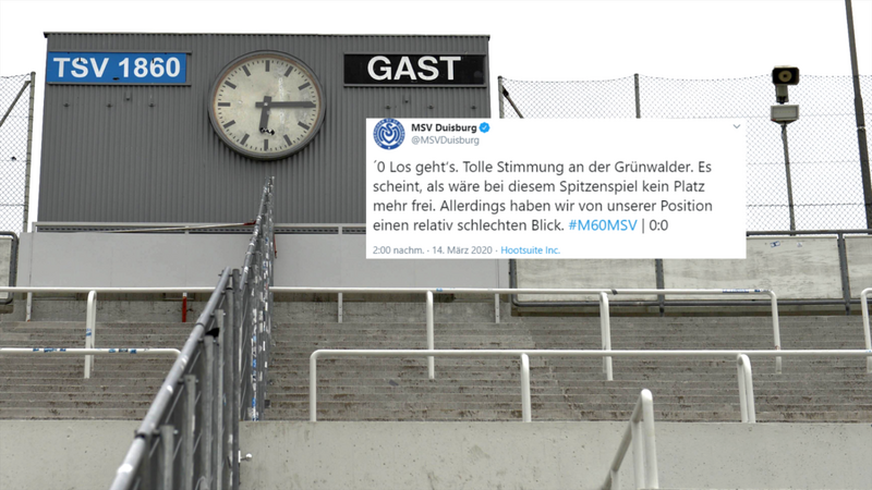 Der MSV Duisburg twittert ein fiktives Spiel gegen den TSV 1860