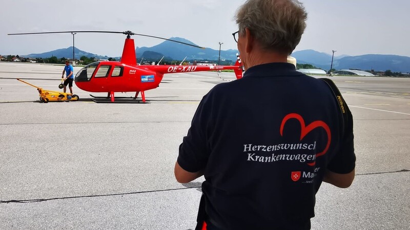 Auch ein Hubschrauber-Rundflug über Salzburg stand auf der Wunschliste.