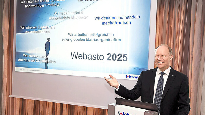 Webasto-Vorstandsvorsitzender Holger Engelmann erklärte, dass 2018 ein sehr wichtiges Jahr der Weichenstellung für den Autozulieferer war.