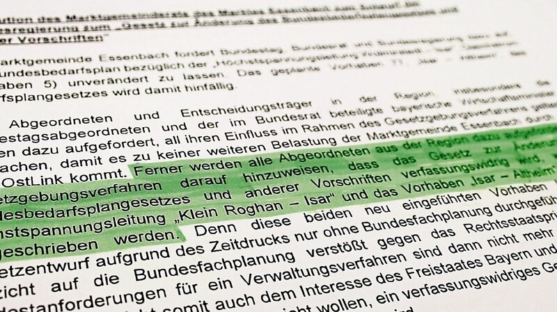 Mit einer Resolution forderte der Essenbacher Marktrat zahlreiche Politiker auf, sie in ihren Anliegen zu unterstützen.