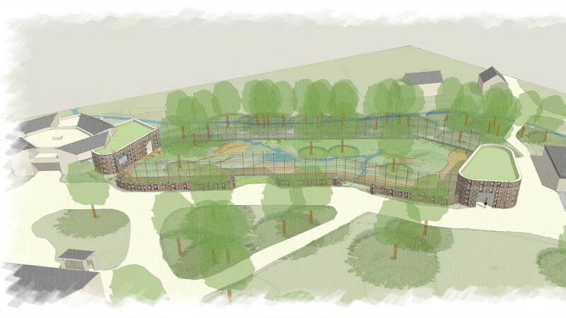 Die Visualisierung zeigt, wie die neue Löwenanlage im Tiergarten aussehen soll.
