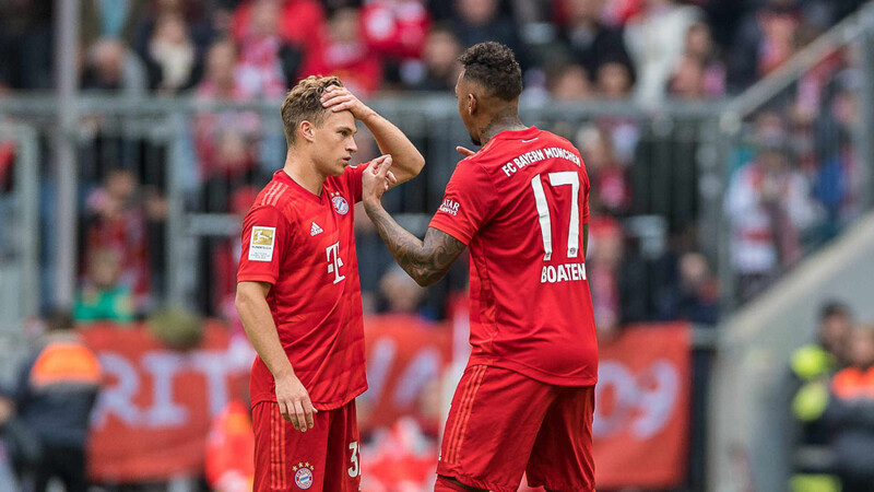 Sind beim Werder-Spiel aneinandergeraten: Joshua Kimmich (l.) und Jérôme Boateng. (Archivbild)