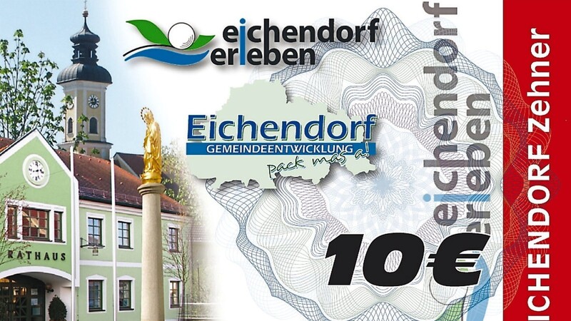 Mittlerweile über 50 Gewerbetreibende in der Marktgemeinde nehmen den "Eichendorf Zehner" als Zahlungsmittel an.
