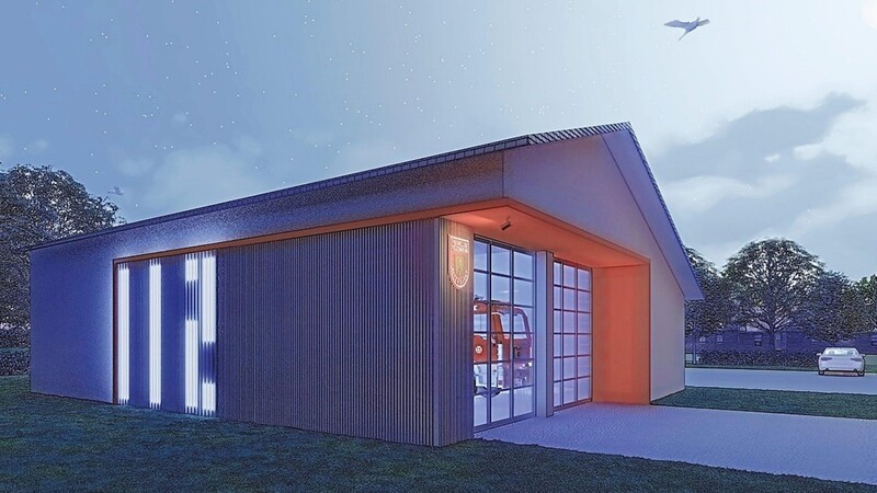 Bild: Ein modernes Beleuchtungskonzept soll das Altenmarkter Feuerwehrhaus auch nachts zu einem Blickfang machen.