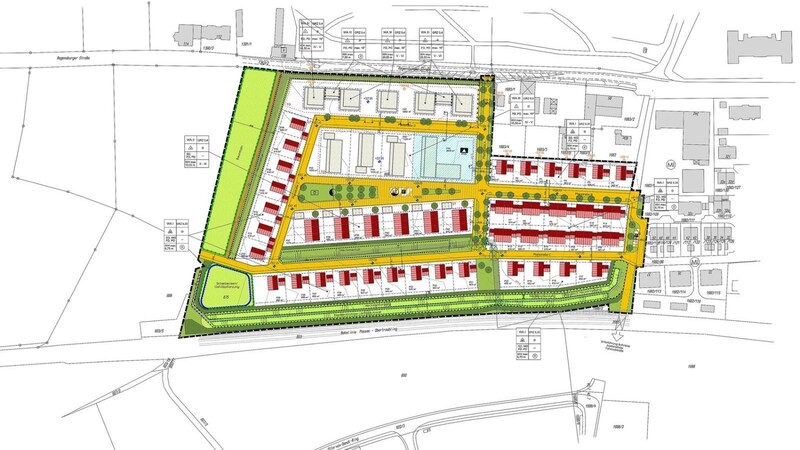 Der Plan zum neuen Baugebiet "Am Stadtpark" für etwa 700 Bewohner.