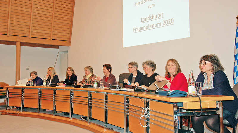 Maria Fick (LM, von links), Patricia Steinberger (SPD), Gaby Sultanow (CSU), Ingeborg Pongratz (CSU), Sigi Hagl (Grüne), Hedwig Borgmann (Grüne), Regine Keyßner (Grüne), Elke März-Granda (ÖDP) und Christine Ackermann (ÖDP) nahmen zu den Anträgen Stellung.  Foto: rn