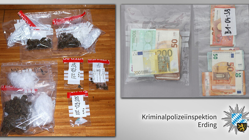 Bei der Durchsuchung wurden mehrere hundert Gramm Marihuana und mehrere tausend Euro Bargeld sichergestellt.