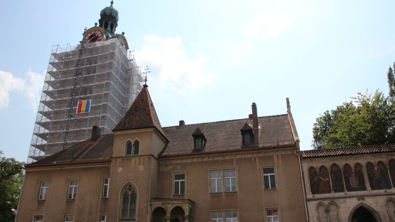 Anfang 2019 wurde der Campanile, der Kirchturm von Sankt Emmeram, eingerüstet.