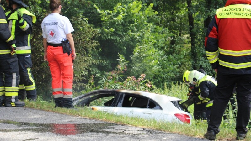 Das Auto war sofort nach dem Aufprall in Flammen aufgegangen, der Fahrer verstarb.