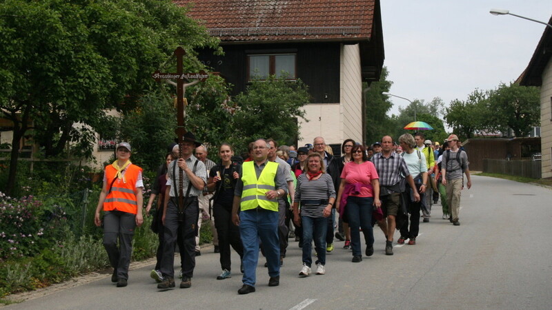 Trotzten allen Strapazen: Die Straubinger Wallfahrer auf dem Weg nach Altötting. (Foto: Schindler)