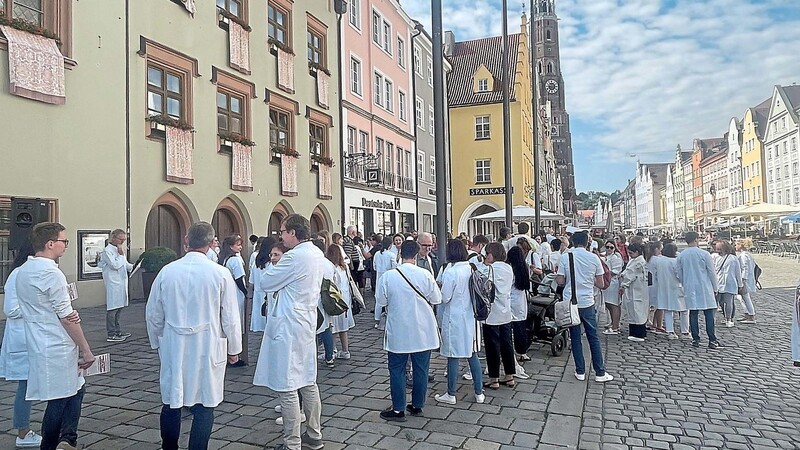Mehr als 100 Teilnehmer versammelten sich in der Landshuter Altstadt.