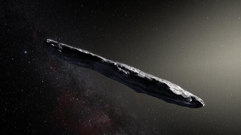 So stellt sich ein Künstler den Asteroiden 'Oumuamua vor, der im Oktober 2017 auf Hawaii entdeckt worden ist.