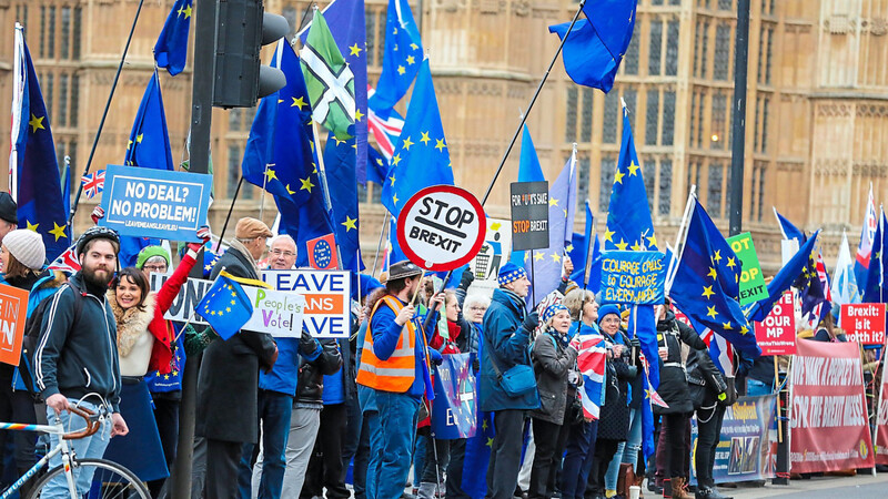 Demonstranten fordern am Dienstag in London einen Verbleib Großbritanniens in der EU.