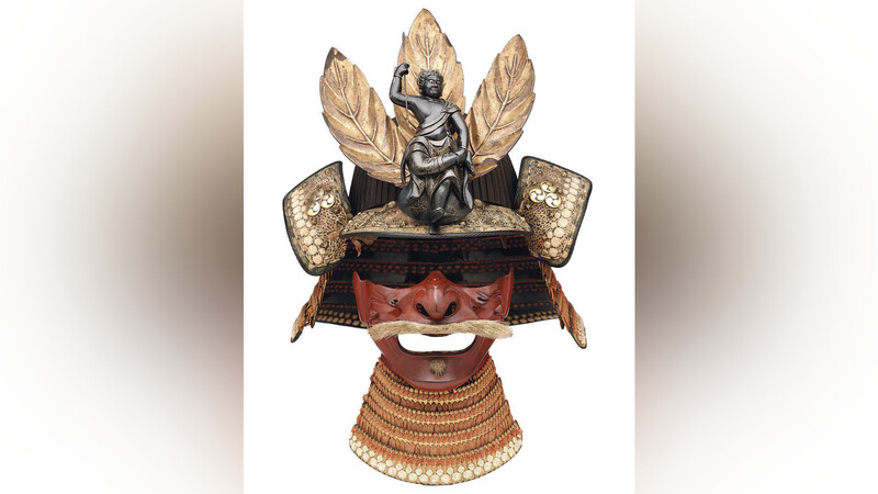 Ein Helm und eine Maske aus der Edo-Zeit.