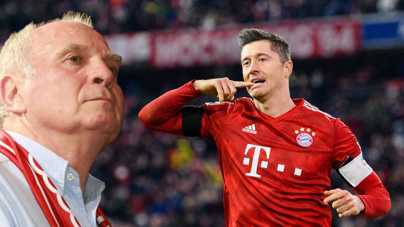 Kritiker und Torjäger: Uli Hoeneß (li.) und Robert Lewandowski beim FC Bayern.