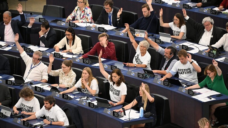 Mit 336 zu 300 Stimmen hat das Europäische Parlament für das Gesetz zur Wiederherstellung der Natur gestimmt.