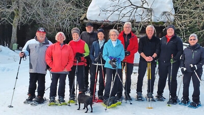 Trotz des relativ kurzen Winters war die Nordic-Walking-Gruppe des Deggendorfer Laufvereins mehrmals mit Schneeschuhen unterwegs.