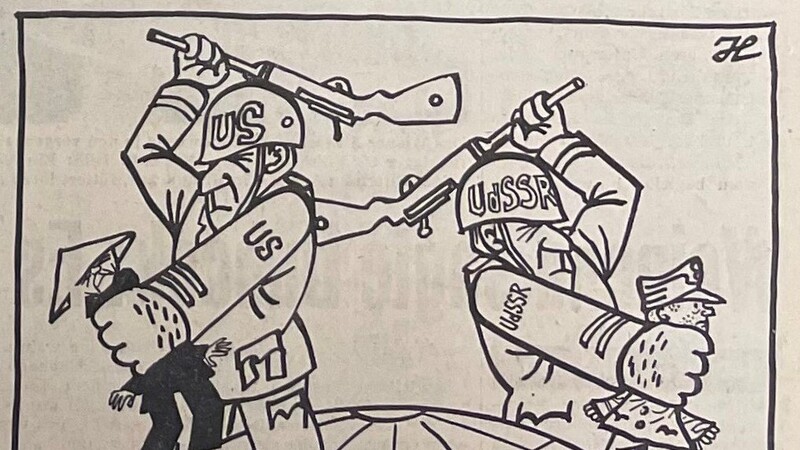 Schon 1968 zeichnete der beliebte Münchner Karikaturist Dieter Hanitzsch für die Abendzeitung - hier über die angespannte politische Weltlage wegen des Einmarsches der Truppen des Warschauer Paktes in die Tschechoslowakei. Seit Sommer 2018 ist er wieder Teil des AZ-Teams. Seine Beiträge erscheinen immer freitags in der Abendzeitung.