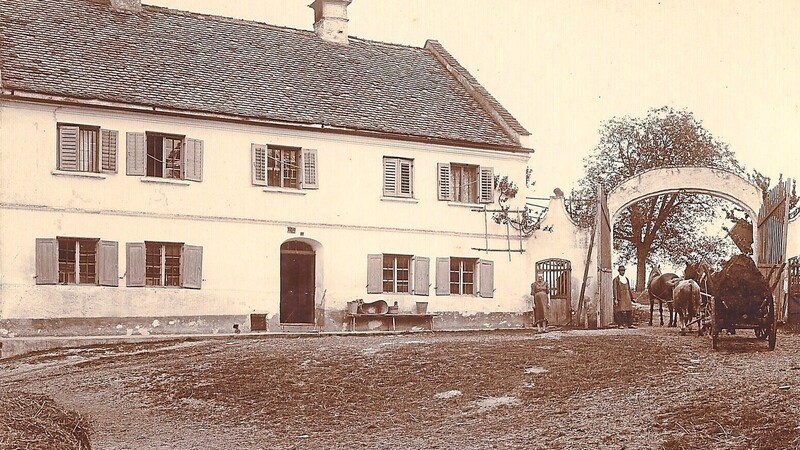 1912 gehörte der Gutshof Josef und Maria Brunner, der Torbogen ist heute noch vorhanden.